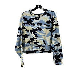 Double Zero Lovely Large Plush Women's Long Sleeve Camo Sweat Shirt Top Size L